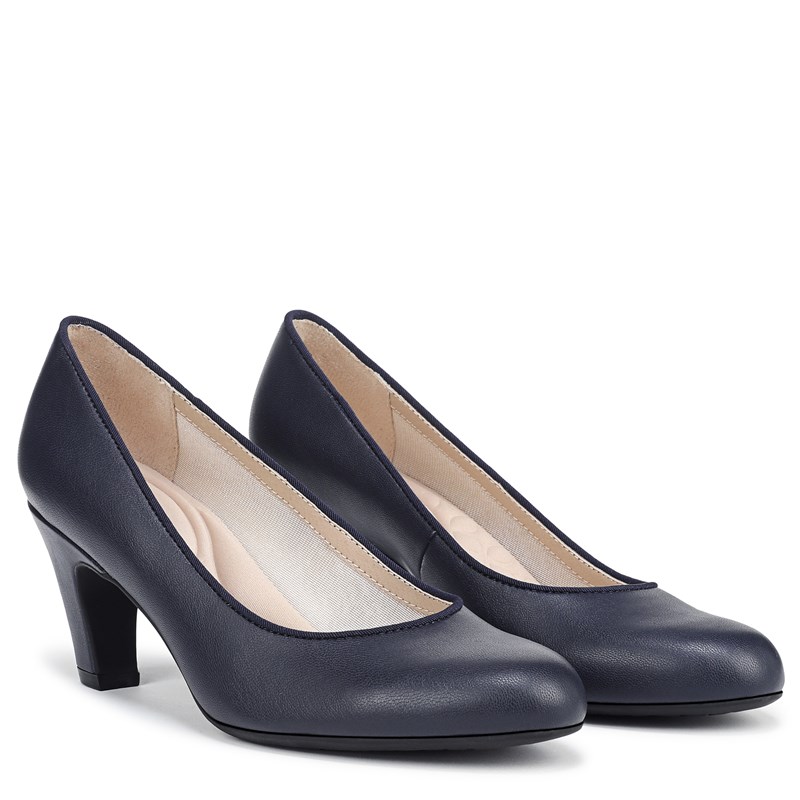 Lifestride Women's Parigi-Plus Pump Shoes (Lux Navy Faux Leather) - Size 7.5 W