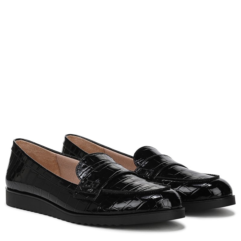 Lifestride Women's Zee Loafers (Black Croc Leather) - Size 12.0 M