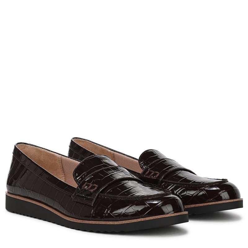 Lifestride Women's Zee Loafers (Dark Chocolate Croc Leather) - Size 9.0 M