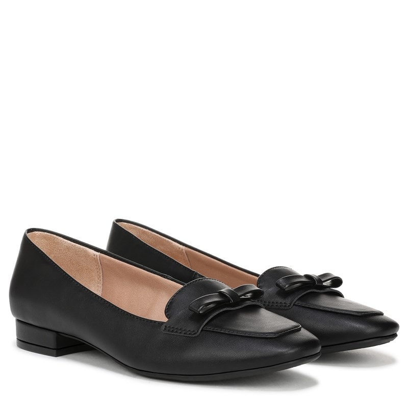 Lifestride Women's Claudine Skimmer Shoes (Black Faux Leather) - Size 11.0 M