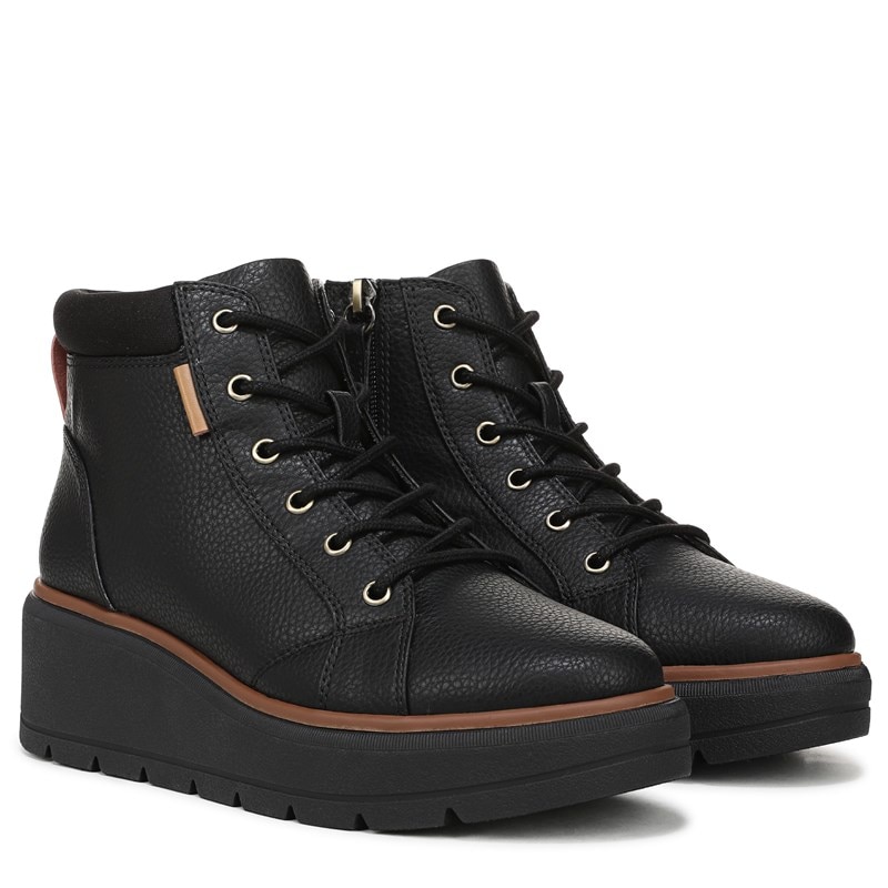 Dr. Scholl's Women's Nice Day Max Alpine Ankle Boots (Black Faux Leather) - Size 9.5 M