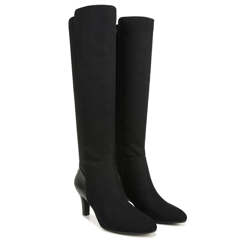Lifestride Women's Gracie Wide Calf Knee High Dress Boots (Black Fabric) - Size 10.0 M