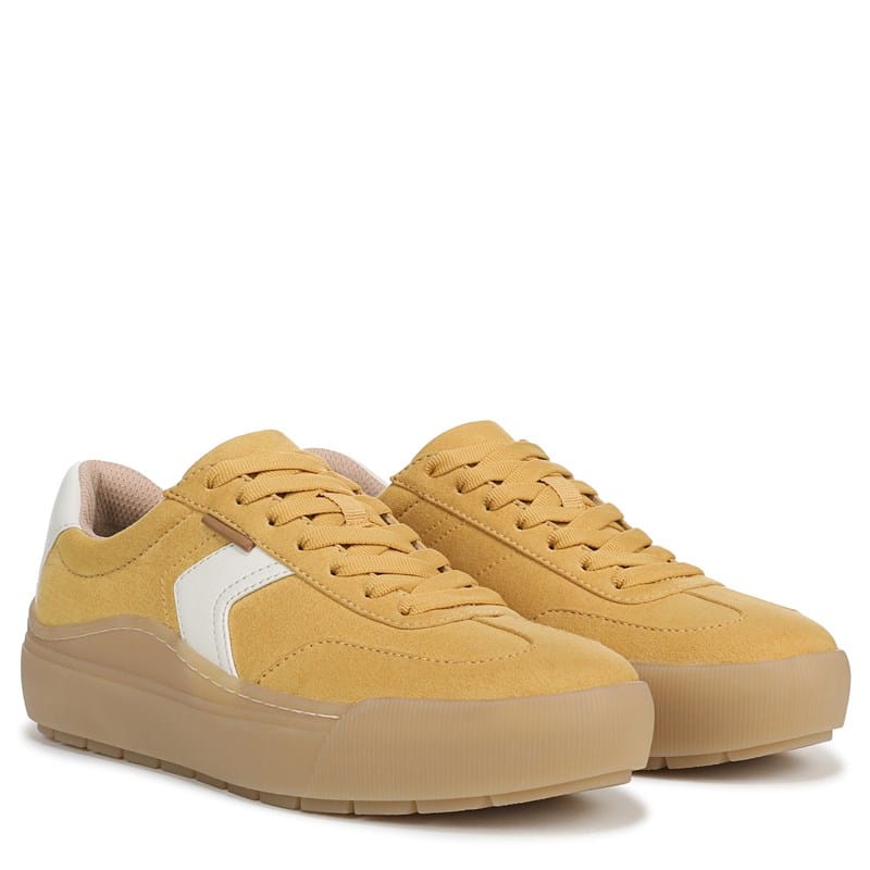 Dr. Scholl's Women's Time Off Win Lace Sneakers (Yellow Fabric) - Size 6.0 M