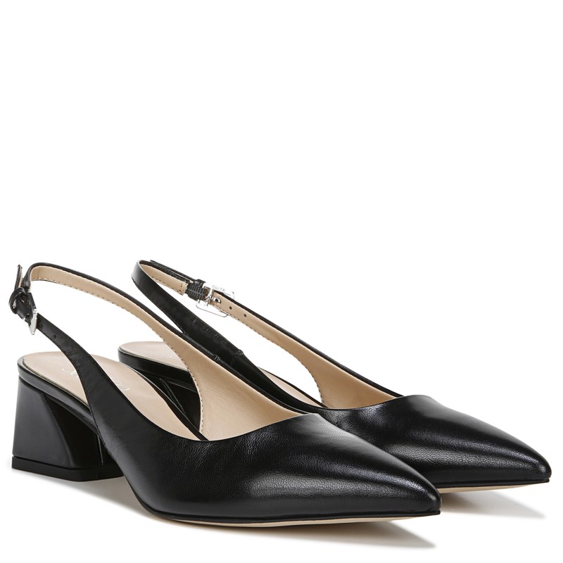 Franco Sarto Women's Racer Slingback Pump Shoes (Black Leather) - Size 7.5 W