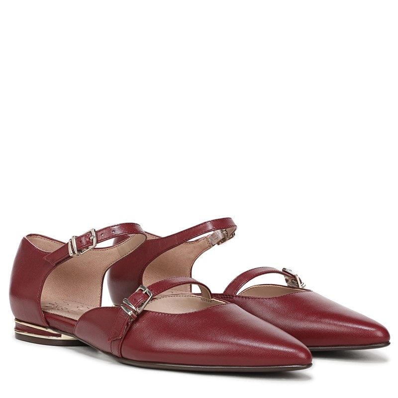 Naturalizer Women's Harmony Mary Jane Flat Shoes (Cranberry Red Leather) - Size 8.5 M