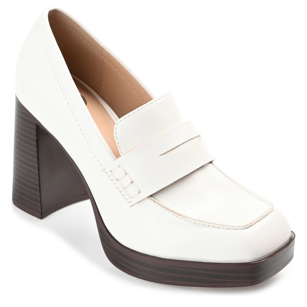 Journee Women's Ezzey Wide Block Heel Loafer | Famous Footwear