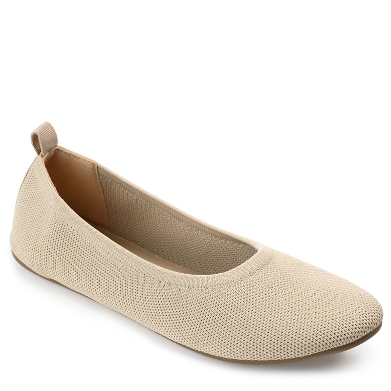 Journee Women's Jersie Wide Flat Shoes (Taupe) - Size 7.5 W