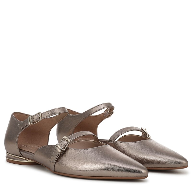 Naturalizer Women's Harmony Mary Jane Flat Shoes (Patina Pewter Leather) - Size 8.0 W