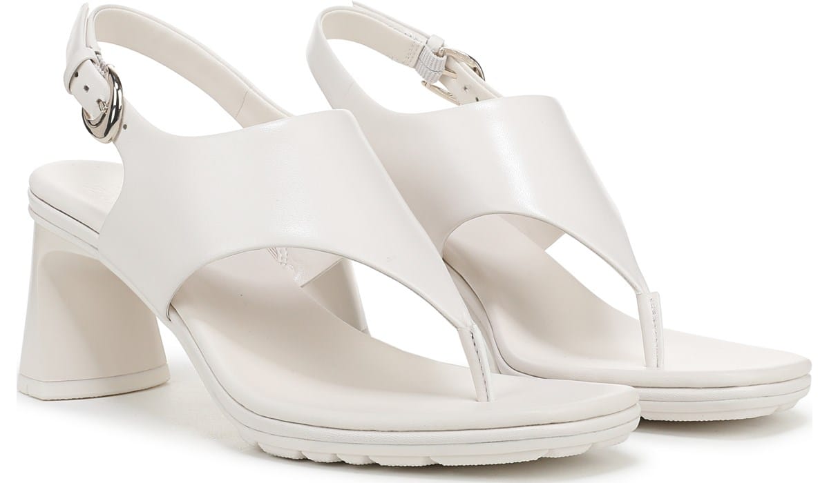 LifeStride Women's Maple Medium/Wide Wedge Sandal White, Sandals, Famous Footwear