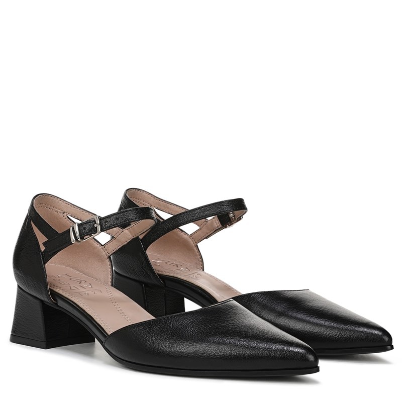 Naturalizer Women's Maddox Strappy Pump Shoes (Black Leather) - Size 12.0 M