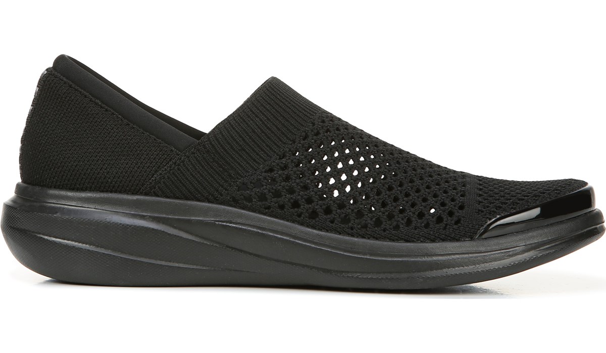 black knit slip on sneakers
