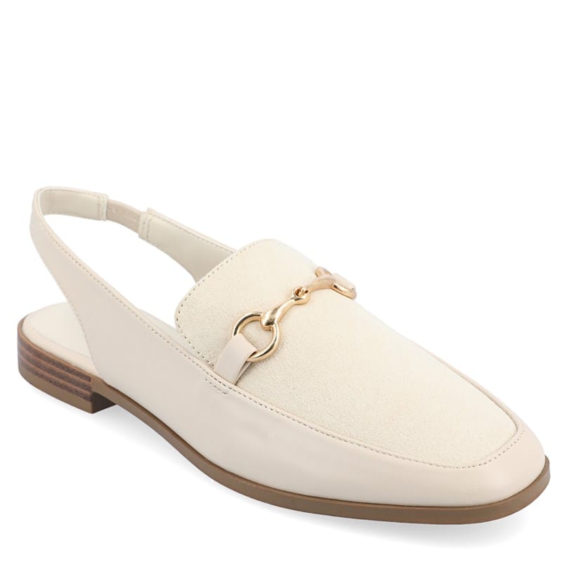 Journee Women's Lainey Slingback Flat Shoes (Sand Synthetic) - Size 10.0 M