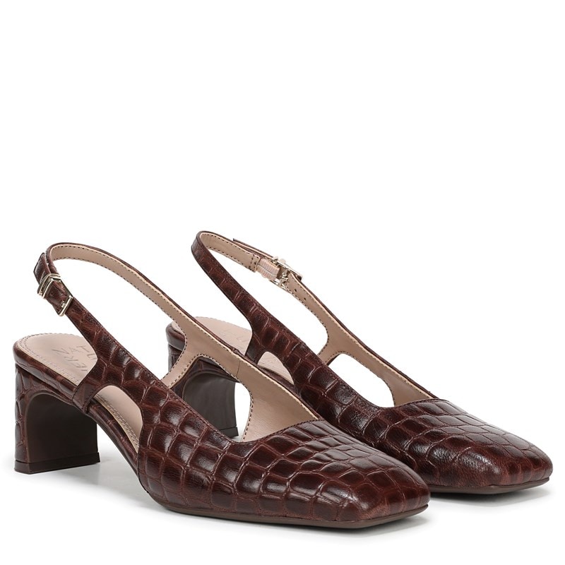 Naturalizer Women's Carmen Pump Shoes (Cappuccino Crocco Leather) - Size 10.0 W