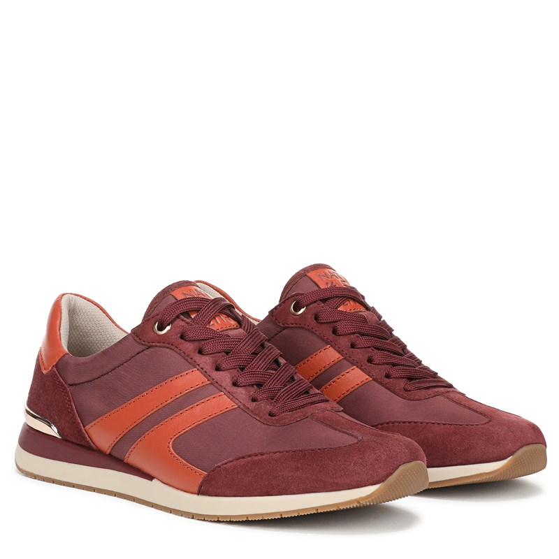 Naturalizer Women's Lorena Lace Up Sneakers (Cranberry Red Fabric & Suede) - Size 10.5 M
