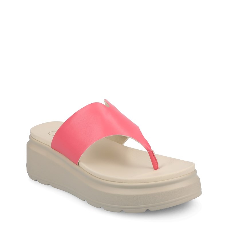 Journee Women's Carah Flip Flop Wedge Sandals (Coral) - Size 8.5 M