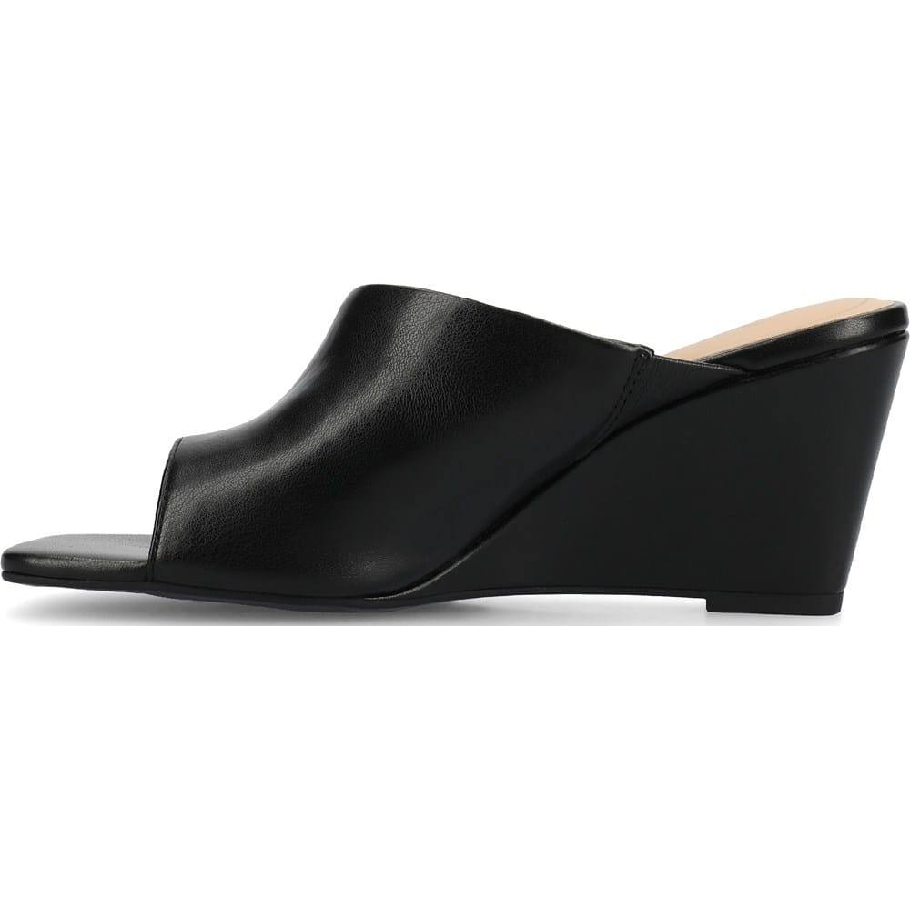 Journee Women's Clementine Wedge Sandals, Black 11