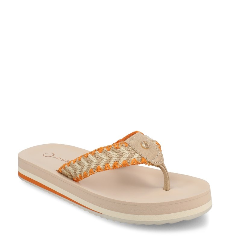 Journee Women's Eloddie Flip Flop Sandals (Tan) - Size 7.0 M