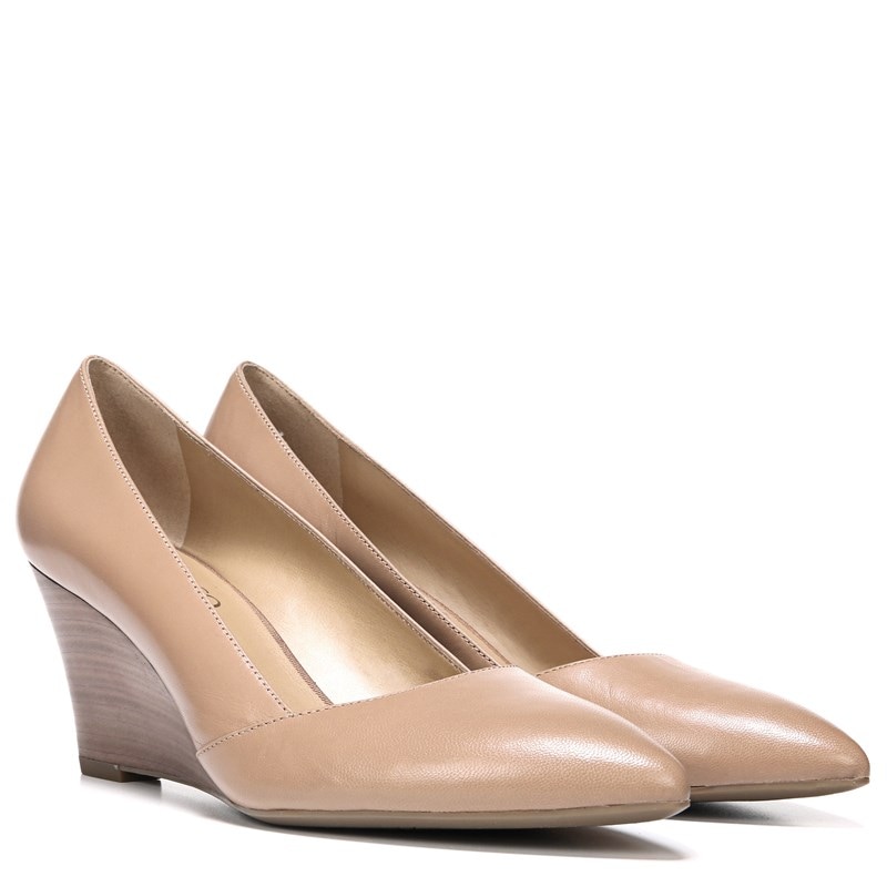 Franco Sarto Women's Frankie Wedge Pump Shoes (Cool Taupe Leather) - Size 9.5 W