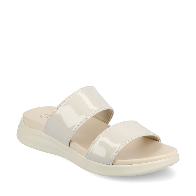 Journee Women's Janis Slide Sandals (Patent/Bone) - Size 10.0 M