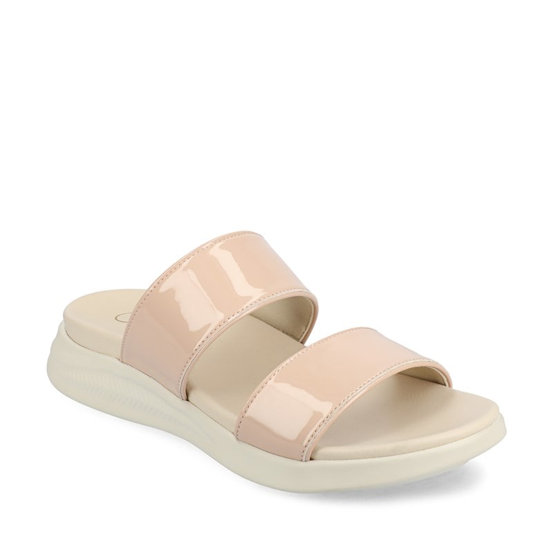 Journee Women's Janis Slide Sandals (Patent/Nude) - Size 6.0 M
