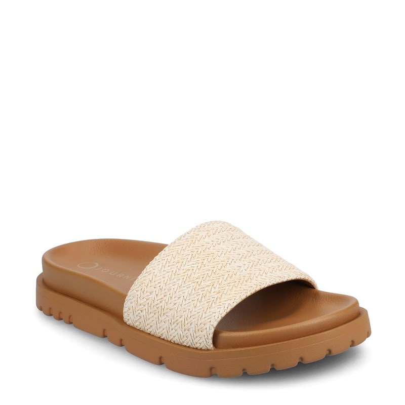 Journee Women's Starr Slide Sandals (White) - Size 10.0 M