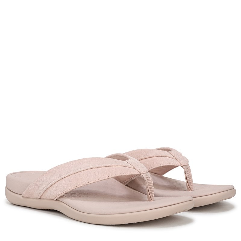Vionic Women's Shore Toe Post Sandals (Cameo Suede Leather) - Size 10.0 M
