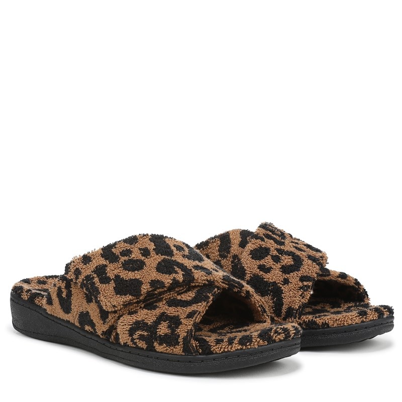 Vionic Women's Relax II Slide Slipper Shoes (Brown Multi Woven Fabric) - Size 5.0 M