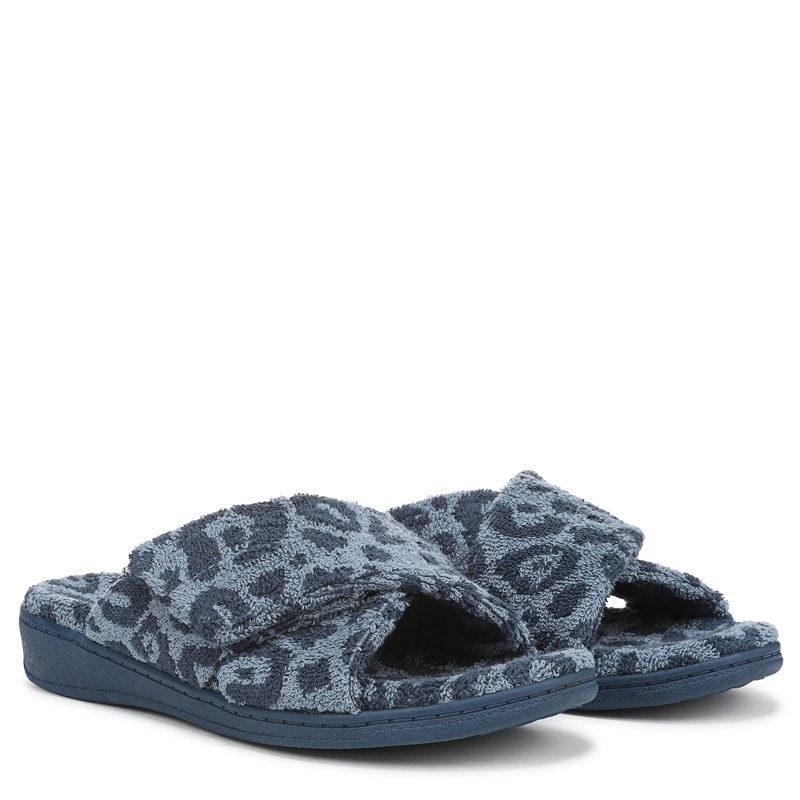 Vionic Women's Relax II Slide Slipper Shoes (Blue Multi Woven Fabric) - Size 11.0 M