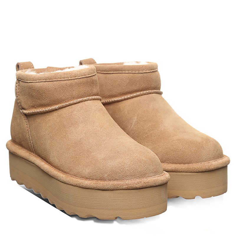 Bearpaw Women's Retro Shorty Platform Water Resistant Winter Boots (Iced Coffee Solid) - Size 9.0 M