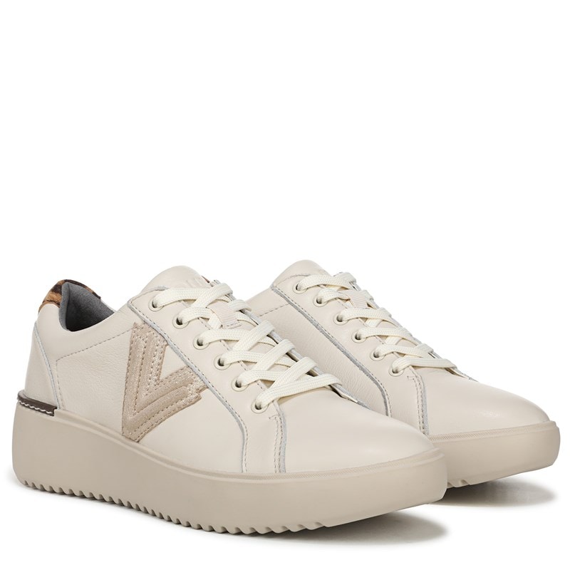 Vionic Women's Kearny Lace 2.0 Lace Up Shoes (Cream Tumbled Leather) - Size 10.0 W