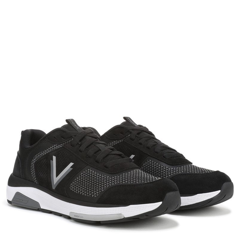 Vionic Men's Walk Strider Knit Sneakers (Black Knit/Suede) - Size 12.5 M