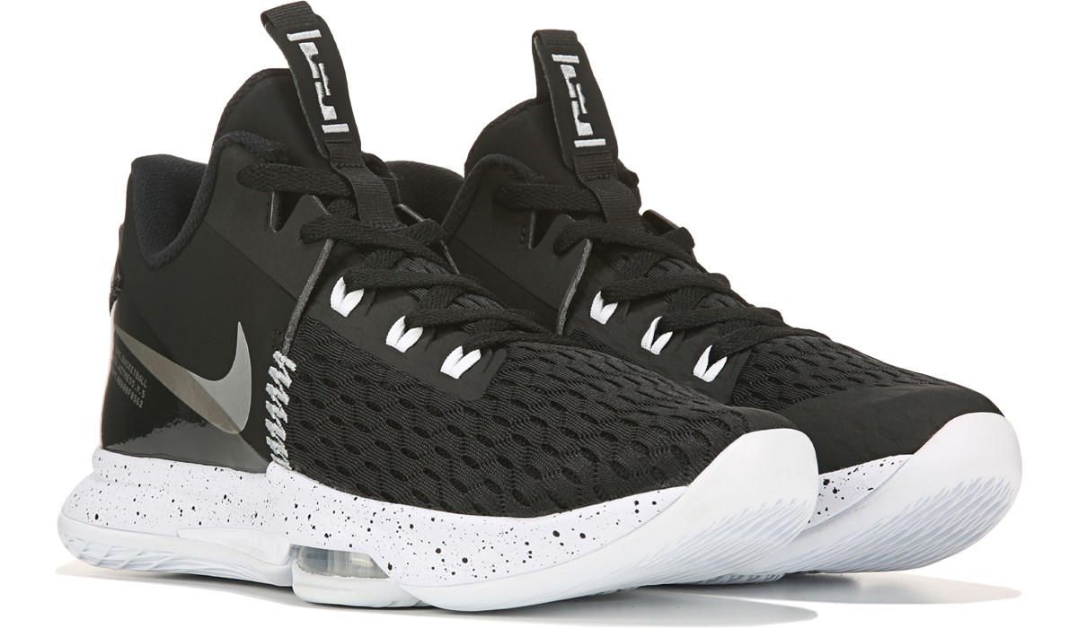 lebron james shoes black and white