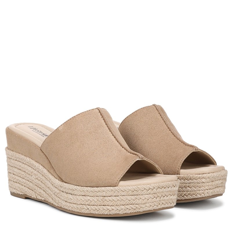 Lifestride Women's Haute Platform Espadrille Sandals (Biscotti Beige Microsuede) - Size 10.0 W