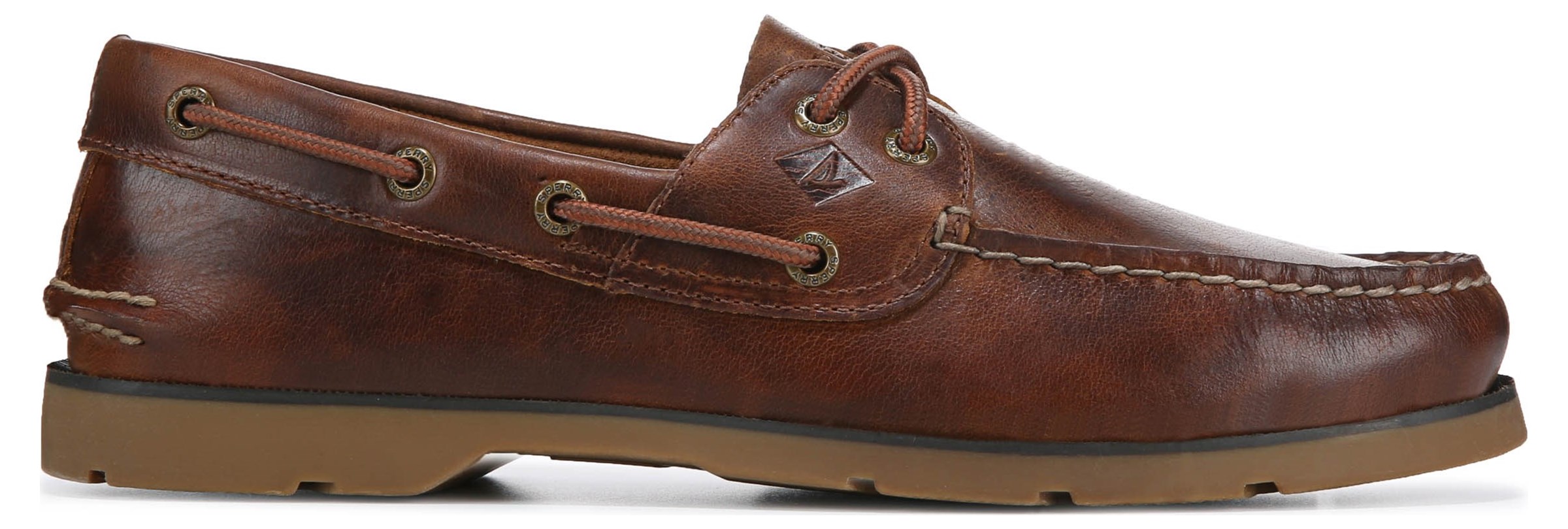 Sperry Top-Sider Men's Leeward 2-Eye Brown/Tan Boat Shoes NWB 