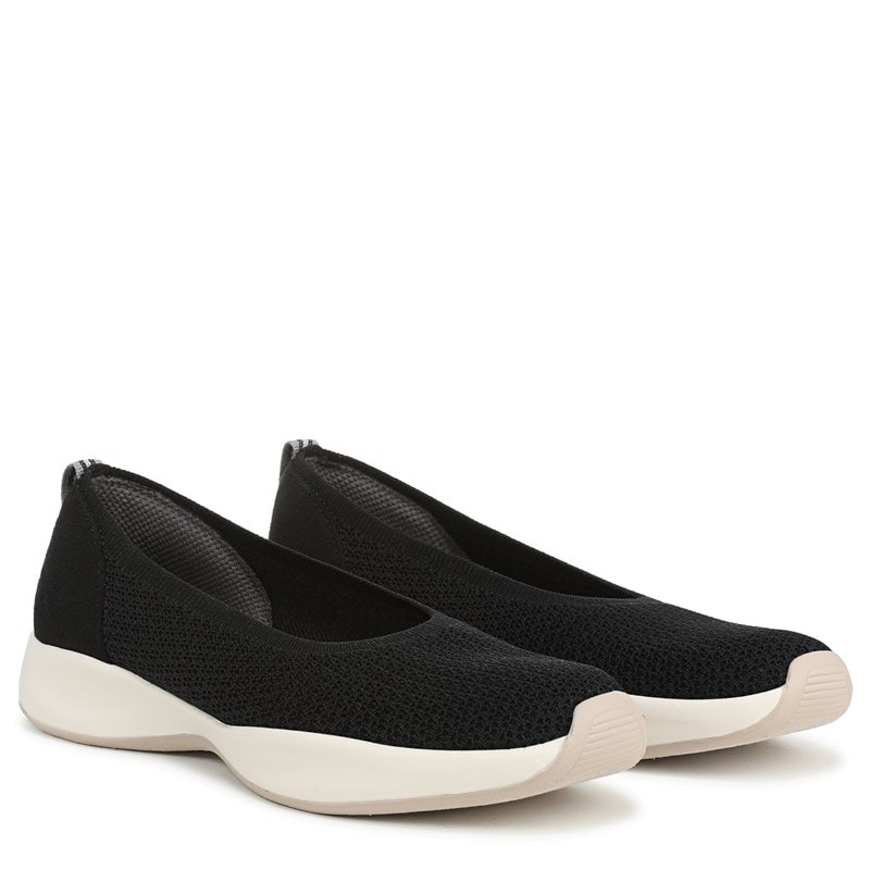 Lifestride Women's Unity Skimmer Slip On Shoes (Black Stretch Fabric) - Size 8.0 W