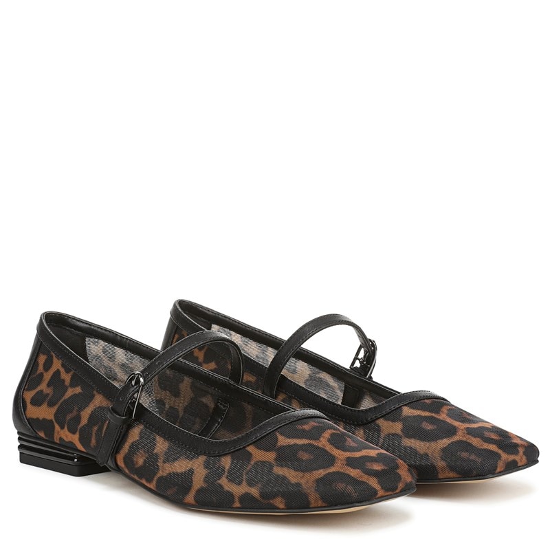 Franco Sarto Women's Tinsley Mary Jane Flat Shoes (Dark Leopard Print Mesh) - Size 10.0 M