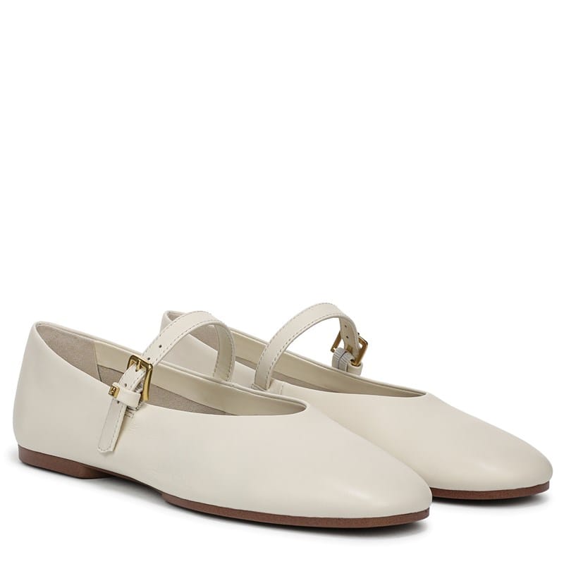 Franco Sarto Women's Odilia Mary Jane Flat Shoes (Marshmallow White Leather) - Size 11.0 M
