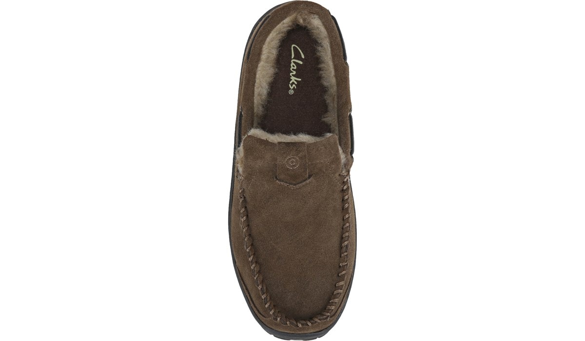 clarks suede men's moccasin slippers