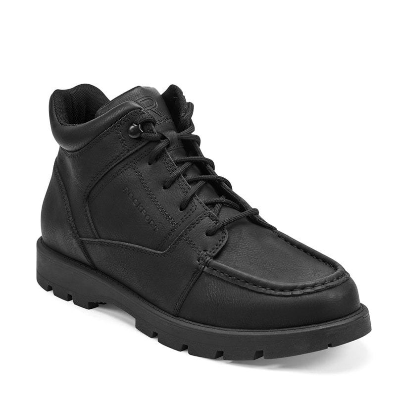Rockport Men's Umber Waterproof Moc Toe Trail Boots (Black Leather) - Size 10.0 W