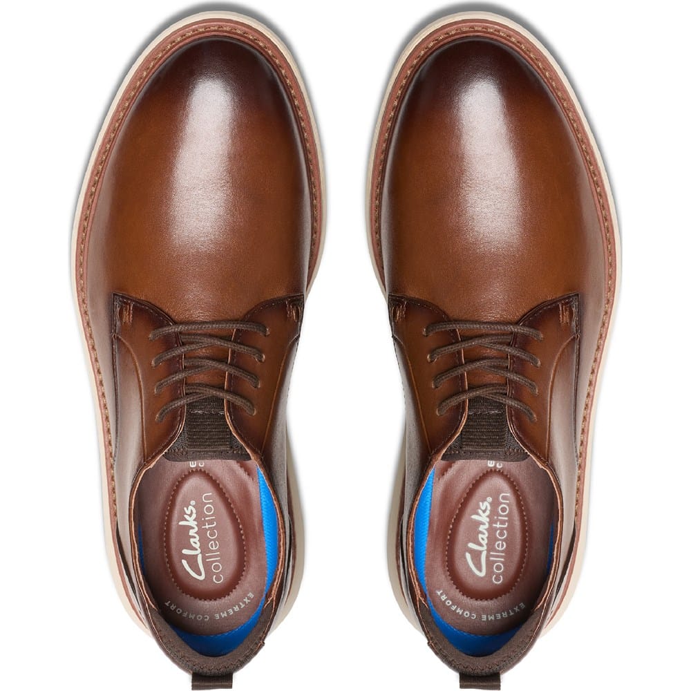 Clarks Men's Brantin Plain Dress Shoes | Dark Tan | Size 10 | Leather Clarks Men's Brantin Plain Dress Shoes | Dark Tan | Size 10 | Leather