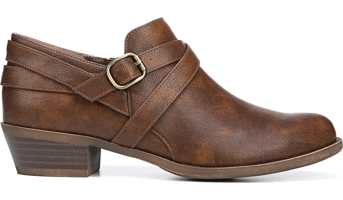 leather booties wide width