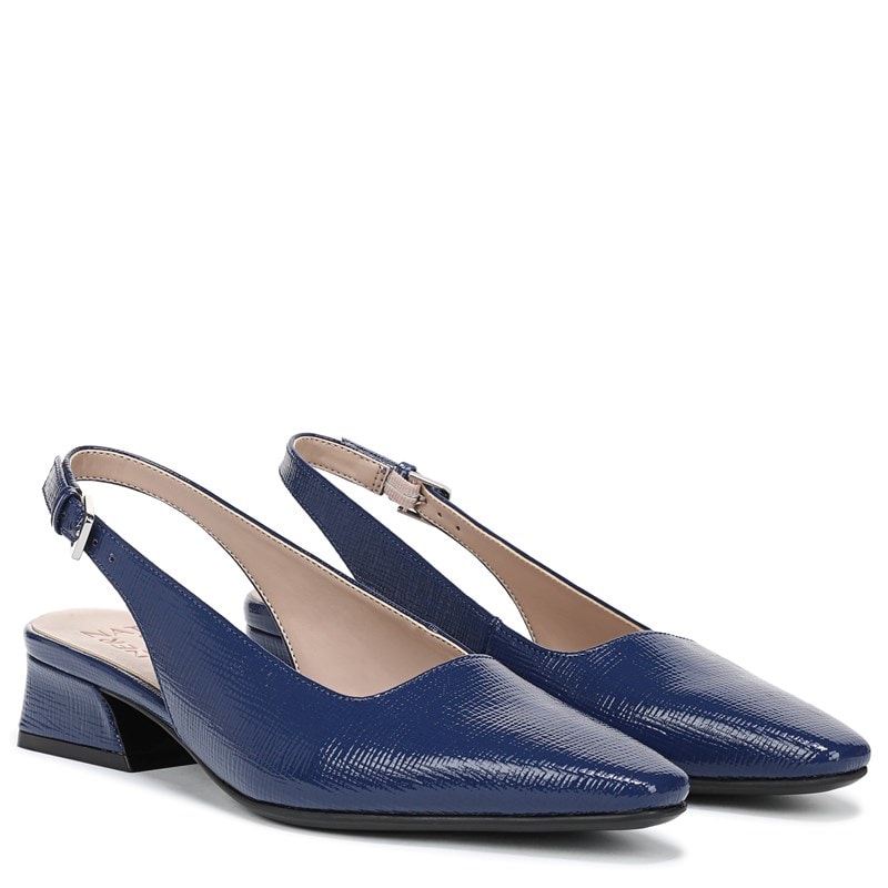 Naturalizer Women's Ginger Slingback Sandals (Navy Blue Abyss Faux Leather) - Size 7.5 M