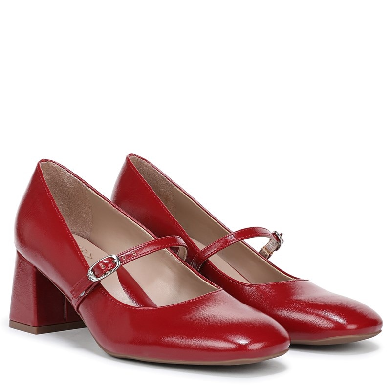 Naturalizer Women's Dancing Mary Jane Shoes (Heart Flame Red Faux Leather) - Size 10.0 W