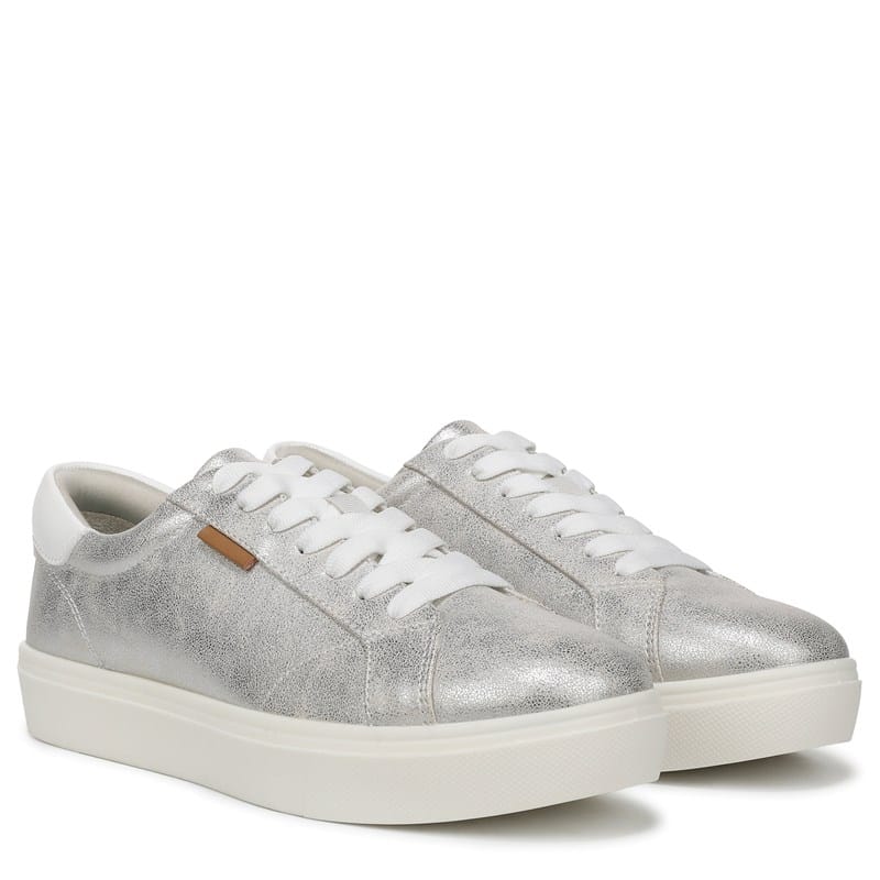 Dr. Scholl's Women's Madison Cloud Lace Up Shoes (Silver Faux Leather) - Size 8.5 M