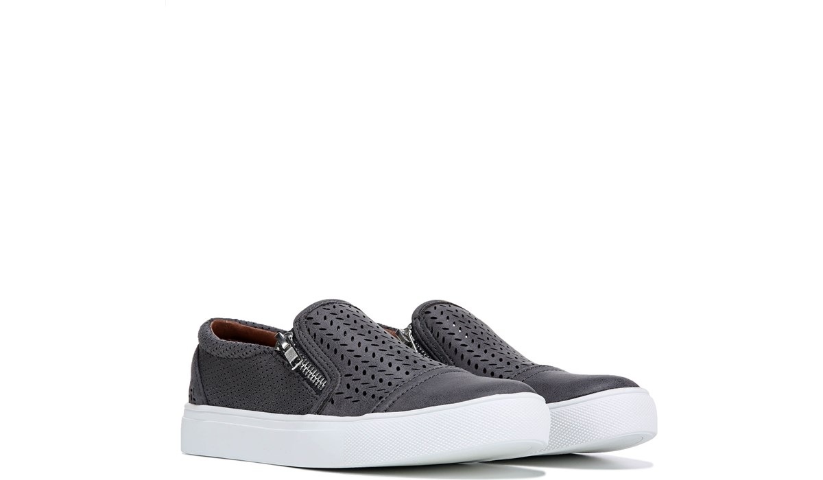 gray slip on tennis shoes