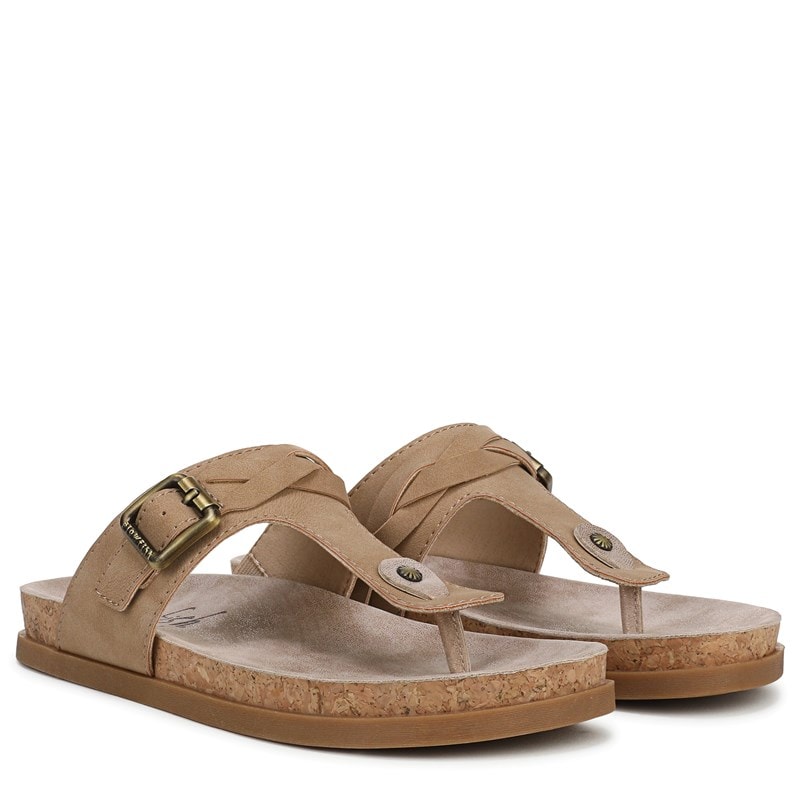 Blowfish Malibu Women's Lakeshore Flip Flop Sandals (Sand Brown Faux Leather) - Size 6.5 M