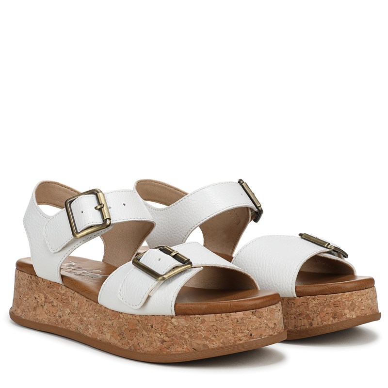 Blowfish Malibu Women's Magical Platform Sandals (White Faux Leather) - Size 7.0 M
