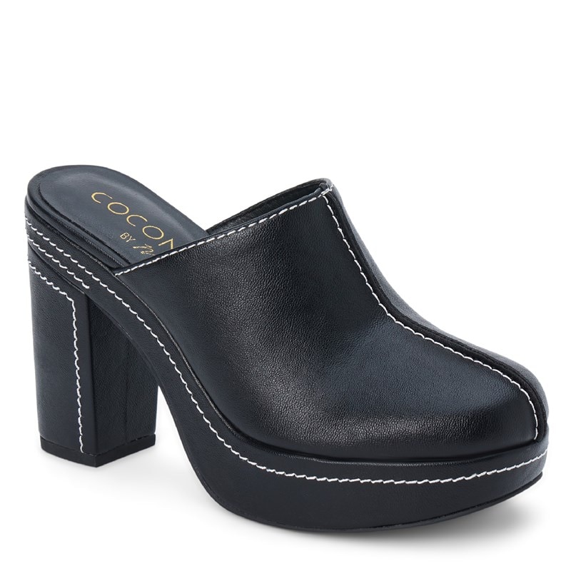 Coconuts Women's Krista Platform Block Heel Mule Shoes (Black) - Size 7.0 M