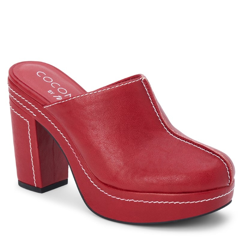 Coconuts Women's Krista Platform Block Heel Mule Shoes (Brick) - Size 10.0 M
