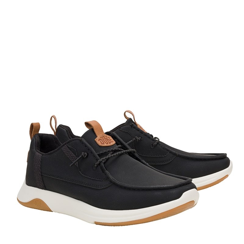 Heydude Men's Wally Drift Classic Sneakers (Black/White) - Size 8.0 M